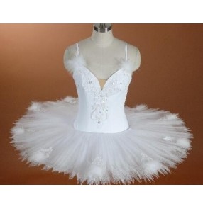 White swan lake girls kids child girls kids  children toddlers baby leotard tutu skirt  competition gymnastics ballet dance costumes slip dresses